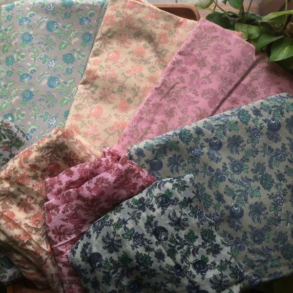 A Premium designer collection in Pure Muslin with pretty & contemporary block prints on top & chiffon Duppatta & cotton bottom