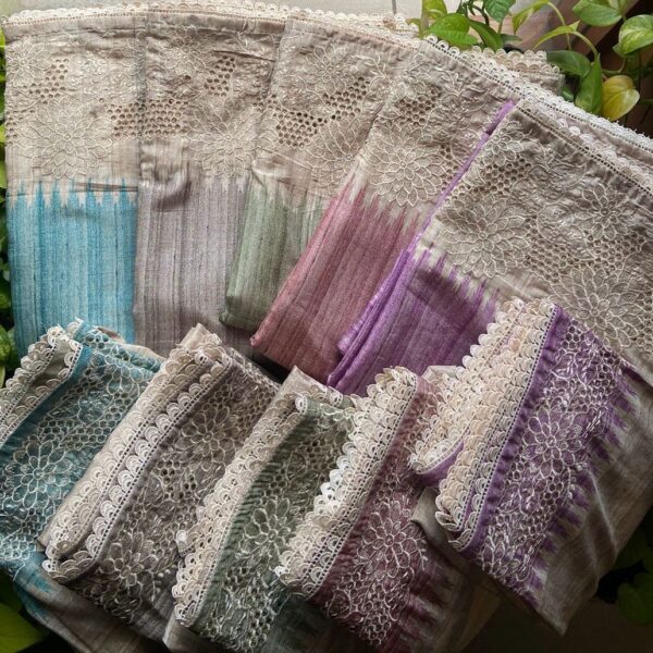 A Premium designer collection in Khapa tussar silk top & Duppatta with beautiful Cutwork & Khapa tussar silk bottom