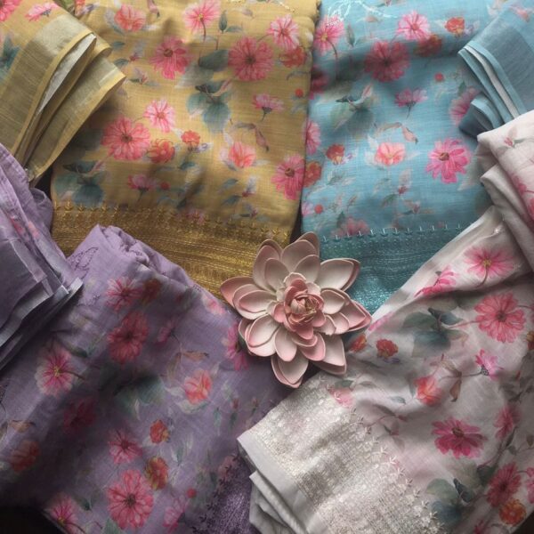 A stunning collection in Muslin Cotton top and Duppatta with beautiful floral prints and floral embroidery on entire top and cotton bottom