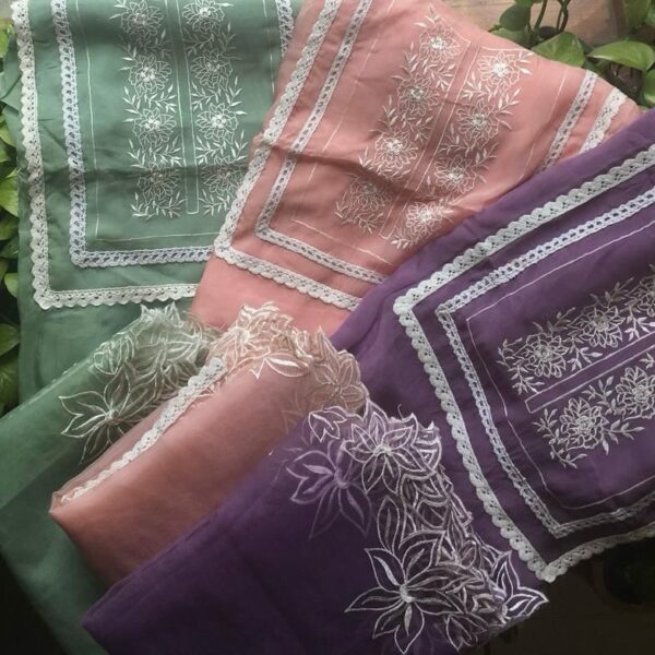 A Stunning new collection in pure Organza top & Duppatta with beautiful embroidery & detailing ! Santoon bottom