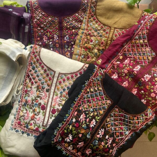 Presenting our brand new collections in Linen in gorgeous hues !!! Beautiful Linen top and Duppatta with intricately hand done embroidery and santoon bottom