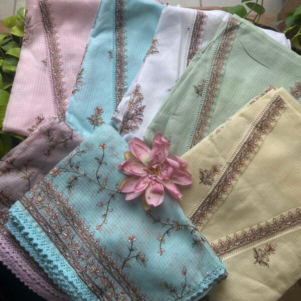 ☘️A beautiful collection in pure Kota silk top and Duppatta with intricate Aree embroidery and cotton botto