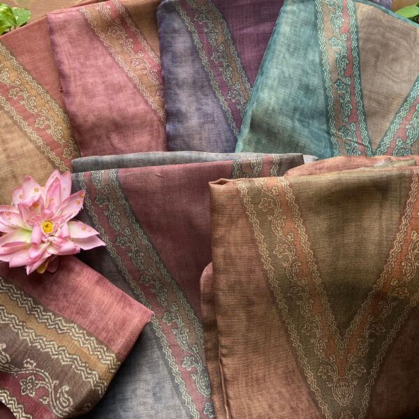 A beautiful collection of Chandheri silk top & Duppatta with beautiful block prints & cotton silk bottom. These suits are created in beautiful handpicked color combos , with each combo prettier than the other! Make your order now!