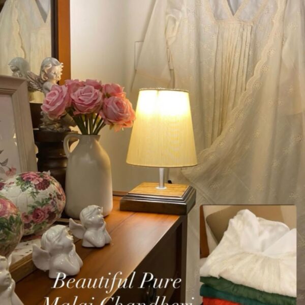 A beautiful premium collection of malai Chandheri top & duppata with exquisite Cutwork Hakoba all along embroidery & designer detailing of v neck with fine pleating(Unstitched material) & cotton silk bottom also with designer detailing. These suits are curated in beautiful handpicked colors & detailing & make very classy designer wear Note: The detailing on the model suit is styled additionally & can be done on request