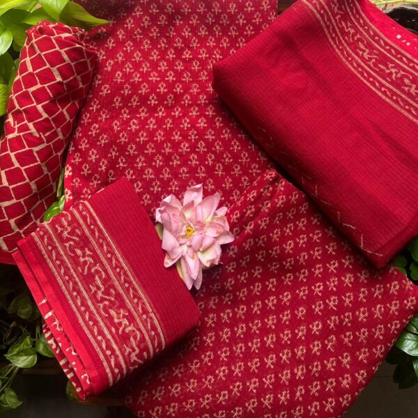 ☘️ A beautiful collection of pure Kota Doria top and Duppatta with beautiful block prints and cotton printed bottom