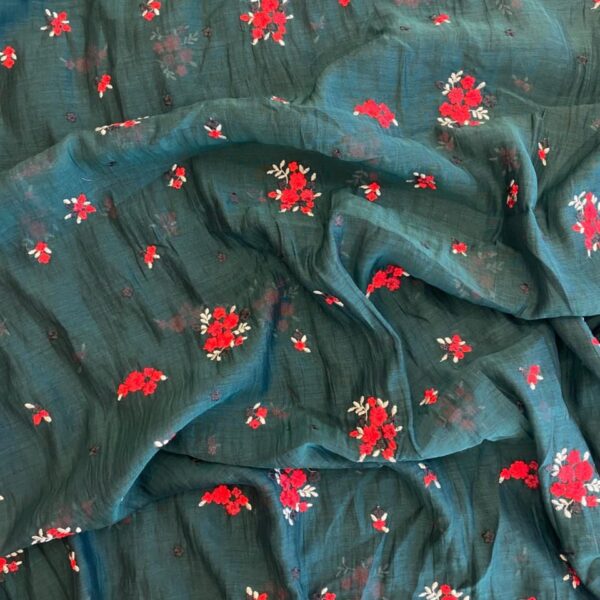 Presenting a beautiful Butter soft Christmas Green Malai Chandheri fabric that can be styled as an Aline suit, stylish frocks or sarees!!! Can be cut in meterage as required