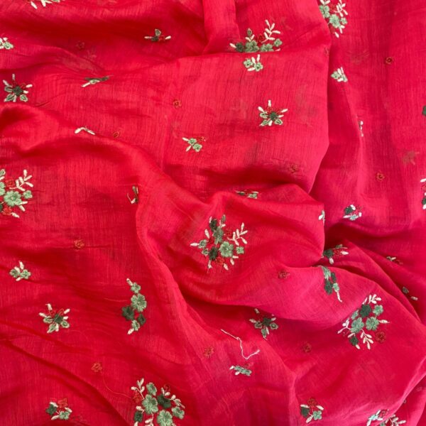 Presenting a beautiful Butter soft Christmas Red Malai Chandheri fabric that can be styled as an Aline suit, stylish frocks or sarees!!! Can be cut in meterage as required