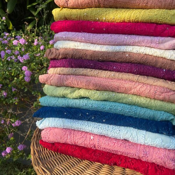 Our most demanded collection of pure organza Chikankaris are now launched !!! Pure organza top & Duppatta with Lucknow Chikankari hand embroidery throughout & santoon bottom !!! The beautiful handpicked colors & the exquisite embroidery makes these premium festive wear.Limited pieces available!!!Hurry & order these before we run out of them! Perfect choice for gifting your dear ones this festive season