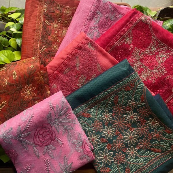 A beautiful collection of pure matka silk top & Duppatta with exquisite nakshi Kanta work & shadow work on yoke & cotton bottom!!! Limited pieces available!!!Hurry & order these before we run out of them! Perfect choice for gifting your dear ones this festive season