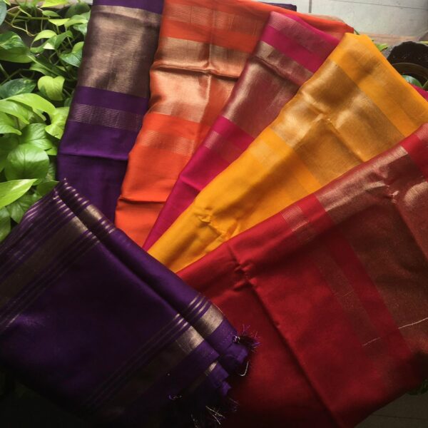 Are you looking out for Beautiful Maheshwari Silk Suits to add to your wardrobe ? These Bavanchi woven Pure Handloom Suits are the perfect choice! Pure Maheshwari Silk top with bavanchi border , santoon bottom & hand woven silk duppatta