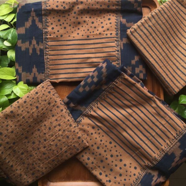 Are you looking out for Beautiful & Unique Ikkat Suits to add to your wardrobe ? These Ikkat Silk suits are the perfect choice! Double Ikkat silk top, cotton bottom & Kota Doria Duppatta