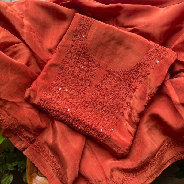 Are you looking out for Beautiful & Vibrant hues in Chikankaris to add to your wardrobe ? Our pure crepe silk Chikankari Suits in stunning shades are the perfect choice! Pure crepe silk top & Duppatta with exquisite Lucknow Chikankari embroidery & santoon bottom