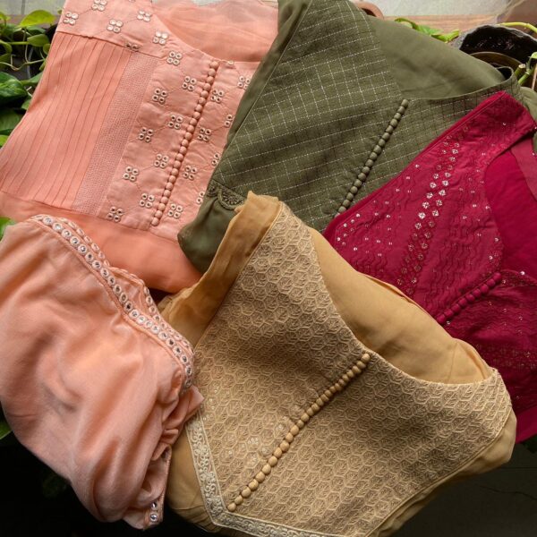 Presenting Stunning Designer georgette suits with intricate details styled & designed. All you have to do is get it stitched as per measurement. Pure viscose georgette too with intricate embroidery & detailing, santoon bottom & chiffon Duppatta