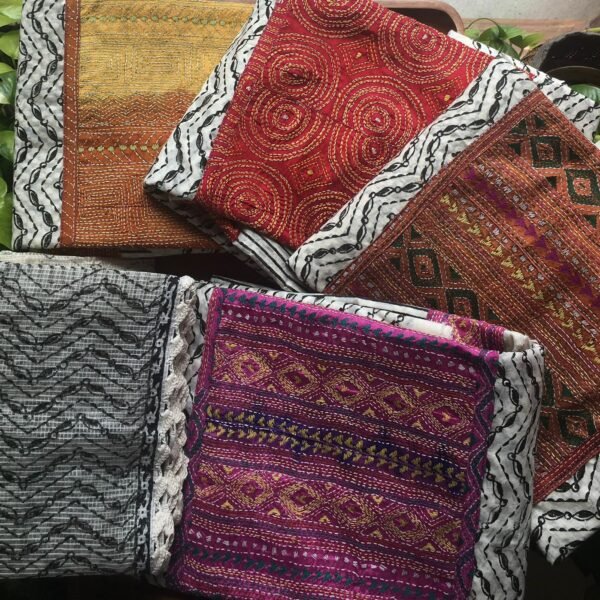 Are you looking out for Beautiful silk suits to add to your wardrobe ? These suits with beautiful Nakshi kanta work is the perfect choice! Pure Chandheri silk top with pretty prints , cotton silk bottom & silk duppatta